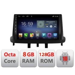 Navigatie Renault Megane 3 Fluence F-145 Octa Core cu Android Radio Bluetooth Internet GPS WIFI DSP 8+128GB 4G KIT-145+EDT-609