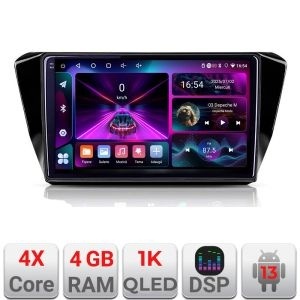 Navigatie Skoda Superb 3 2015-2017 A-932 4+64 InCell Display 1K Android Waze USB Navigatie Internet Youtube Radio KIT-932+EDT-E210-RK