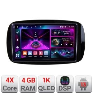 Navigatie Smart For Two 2015- A-Smart15 4+64 InCell Display 1K Android Waze USB Navigatie Internet Youtube Radio KIT-SMART15+EDT-E209-RK