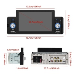 Navigatie Universala MP5 Player Auto PNI Clementine 9555 1DIN Display 5 inch 4 x 50W, Bluetooth, Radio FM, Carplay Wireless, Functie RDS