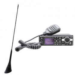 Statie radio CB si radio MP3 player PNI Escort HP 8500 ASQ si antena CB PNI Duplex 2000 CB-FM, 26-28MHz (CB), 87-108MHz (FM), cablu CB si cablu FM 5 m, 490 mm