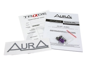 PACHET AMPLIFICATOR SI DIFUZOARE AUTO Aura AMP 4.60, 4 canale, 150W, Clasa AВ + Difuzoare auto midrange Aura SM A654 + Kit de cabluri