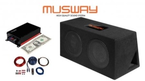 Pachet de bass format din: Subwoofer Musway MR208Q: subwoofer auto dual, pasiv Amplificator ultra compact Vibe PowerBox400.1M-V7: monobloc, clasa D putere RMS: 1 x 170 W la 4 Ohmi 1 x 250 W la 2 Ohmi 1 x 400 W la 1 Ohm