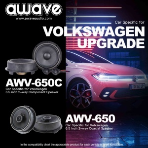PACHET DIFUZOARE AUTO AWAVE AW V650C SET SISTEM BOXE COMPONENTE 2 CAI 165MM 60W RMS DEDICAT VOLKSVAGEN SKODA SEAT