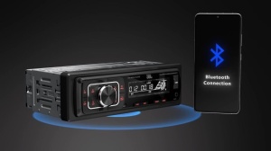 Player auto 1 DIN JBL Celebrity 150 by Harman Kardon, 4 x 50W AM/FM Radio cu streaming Bluetooth A2DP si sistem hands-free pentru masina cu panou detasabil, USB, SD, AUX si 2 iesiri RCA, leduri rosii