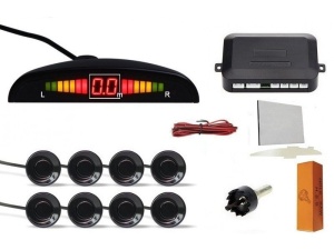 Set senzori de parcare cu afisaj si semnal acustic fata-spate cu 8 senzori Carguard SP005