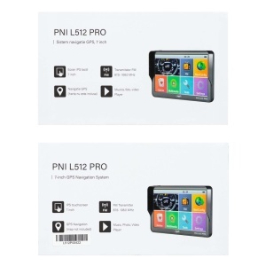Sistem de navigatie GPS PNI L512 PRO cu parasolar, ecran 7 inch, 8GB memorie interna, FM Transmiter, Harti Incluse pentru Camioane si Autoturisme Rulote Autocare