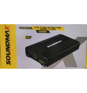 Amplificator auto pe 4 canale, clasa AB la 24V SOUNDMAX SX-3100.4 24 VOLT ideal pentru camioane sau autocare