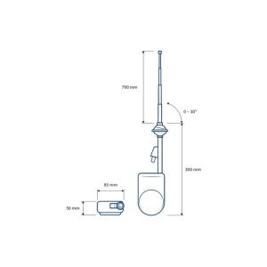 Antenă radio auto retro Blaupunkt Autojet 25 cu tijă telescopica, electrica, cablu 1,4 m lungime