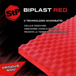 Insonorizant auto Premium STP Biplast RED 15mm, 1000X750mm, burete, foaie