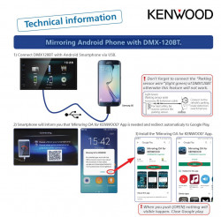KENWOOD DMX-120BT MEDIA PLAYER 2DIN DE 6.8″ CU USB/BLUETOOTH