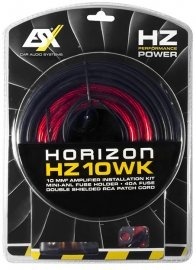 Kit De Cabluri Subwoofer Pentru Instalare Amplificator Auto ESX cablu de alimentare rosu de 5 m (10 mm2) cablu masa gri de 0.8 m (10 mm2) cablu remote negru 5 m (0,5 mm2)
