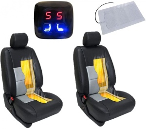Kit Incalzire In Scaune Auto Universal Carbon Buton Digital Push Slim 5 Trepte Montaj Profesional In Toata Tara!