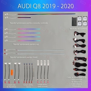 Lumini ambientale dedicate Audi Q8 2019-2020 set complet control telefon sau sistem original - Img 3