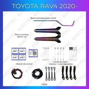 Lumini ambientale dedicate Toyota Rav4 2020-2021 set complet control telefon sau sistem original
