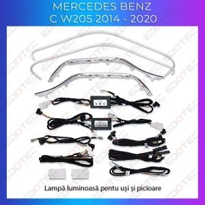 Lumini Ambientale dedicate trimuri usi picioare Mercedes C W205 coupe pe sistemul original sau telefon AMB-ME-W205-COUPE