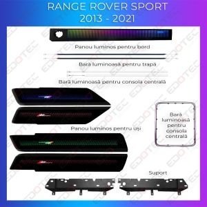 Lumini ambientale Range Rover Sport 2013-2022 trimuri control telefon sau sistem original AMB-LR-SPORT-2013-TRIMMS - Img 2