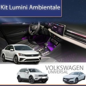 Lumini ambientale VW Skoda Seat MQB dupa 2014 dedicate kit complet control din sistemul original sau telefon AMB-VW-MQB
