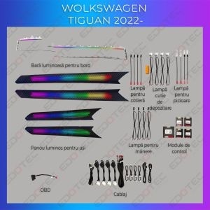 Lumini ambientale VW Tiguan 2022-2023 trimuri control telefon sau sistem original AMB-VW-TIGUAN-2022-TRIMMS - Img 2