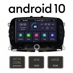 NAVIGATIE ANDROID 10 DEDICATA FIAT 500 2016-2019 MODEL EDOTEC EDT-G520-8CORE INTERNET WIFI PROCESOR CORTEX A9 1,6GHZ 4GB RAM 32GB ROM ECRAN CAPACITIV CARKIT BLUETOOTH PRELUARE AGENDA TELEFONICA MIRROR LINK MODEL EDT-G520-8CORE