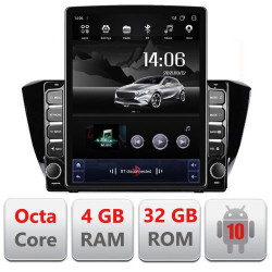 NAVIGAȚIE ANDROID 10 DEDICATA SKODA SUPERB 3 ECRAN CAPACITIV TIP TESLA 9,7" PROCESOR OCTACORE 4GB RAM 32GB MEMORIE INTERNA DVR CARKIT BLUETOOTH MIRROR LINK MODEL TESLA KIT-932+EDT-E710