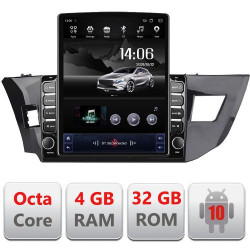 NAVIGAȚIE ANDROID 10 DEDICATA TOYOTA COROLLA 2013-2016 ECRAN CAPACITIV TIP TESLA 9,7" PROCESOR OCTACORE 4GB RAM 32GB MEMORIE INTERNA DVR CARKIT BLUETOOTH MIRROR LINK MODEL TESLA KIT-470+EDT-E710