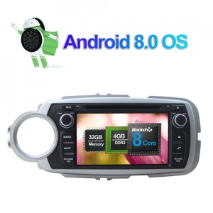 NAVIGATIE ANDROID DEDICATA TOYOTA YARIS 2012-2018 OCTA-CORE 4G RAM 32GB DDR 3 DVD DVR CARKIT MIRROR LINK GPS WAZE