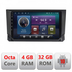 NAVIGATIE CARPAD ANDROID 10 DEDICATA SEAT IBIZA 2017-, ECRAN 9" CAPACITIV INTERNET 3G WIFI PROCESOR CORTEX A9 OCTA CORE 2G RAM 32GB 1,6 GHZ DVR CARKIT BLUETOOTH MIRROR LINK MODEL KIT-IBZ+EDT-E409
