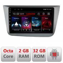 NAVIGATIE CARPAD ANDROID 10 DEDICATA SEAT LEON 2005-2012 ECRAN CAPACITIV OCTACORE 2GB RAM 32 GB ROM DVR CARKIT BLUETOOTH MIRROR LINK MODEL LENOVO KIT-leon5+EDT-E509