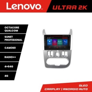 Navigatie Dacia Duster 2010-2012 Lenovo Kit-099 8 core QLED Qualcomm 4+64 360 Android Waze USB Navigatie Internet Youtube Radio KIT-099+ULTRA-9-4+64
