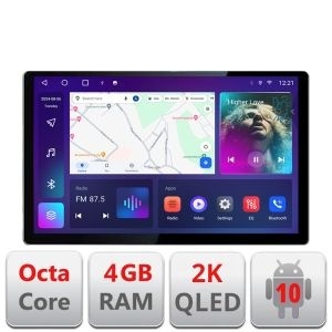 Navigatie dedicata BMW Seria 3 E46 Rover 75 N-052 Edonav ecran 13" 2K 4+32 Android Waze USB Navigatie 4G 360 Toslink Youtube Radio KIT- KIT-052+EDT-E413-2K