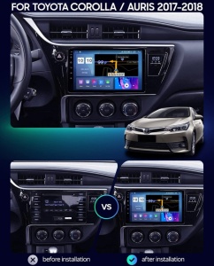 Navigatie Dedicata Edonav Toyota Corolla 2017-2018 F-auris-2017,Octacore,8Gb RAM,128Gb Hdd,4G, Qled, 360, DSP, GPS, Carplay Wireless, Model KIT-auris-2017+EDT-E609