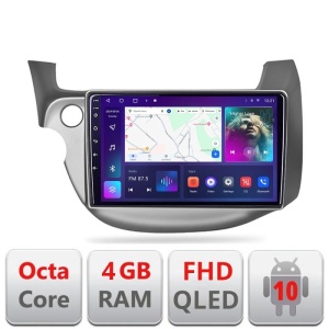 Navigatie Dedicata Honda Jazz Fit Gen.2 2007-2014 Android Radio GPS Internet Octacore 4+64GB Carplay Android Auto Wireless Kit-fit-08+EDT-E309v3