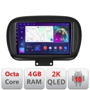 Navigatie Fiat 500 2014- C-539 Android Octa Core Ecran 2K QLED GPS 4G 4+32GB 360 KIT-539+EDT-E409-2K
