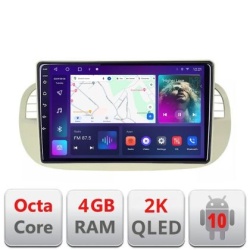 Navigatie Fiat 500 intre anii 2007-2015 Android Octa Core Ecran 2K QLED GPS 4G 4+32GB 360 KIT-fiat500+EDT-E409-2K KIT-fiat500+EDT-E409-2K