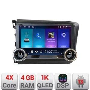 Navigatie Honda Civic Sedan Kit-132 Edotec 4+64 10.5 inch Incell 1K android Wifi 5Ghz gps internet KIT-132+EDT-E211-RK