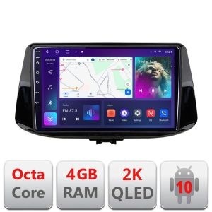 Navigatie Hyundai I30 2017- C-1041 Android Octa Core Ecran 2K QLED GPS 4G 4+32GB 360 KIT-1041+EDT-E409-2K