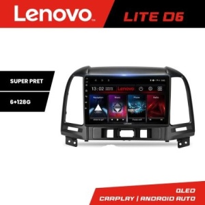 Navigatie Hyundai Santa Fe Lenovo Kit-008 8 core 6+128 GB Android Waze USB Navigatie Internet Youtube Radio KIT-008+LITE-9-6+128