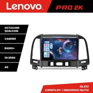 Navigatie Hyundai Santa Fe Lenovo Kit-008 8 core QLED 2K 12+256 360 Android Waze USB Navigatie Internet Youtube Radio KIT-008+PRO-2K-9-12+256