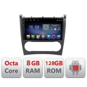 Navigatie Mercedes C Class W203 facelift F-093 Octa Core cu Android Radio Bluetooth Internet GPS WIFI DSP 8+128GB 4G KIT-093+EDT-E609