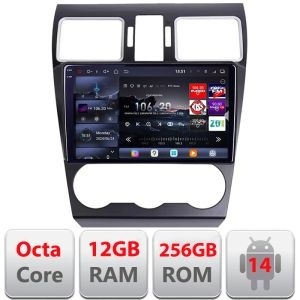 Navigatie Subaru Forester XV Qled 2K Octa Core 12+256GB LTE 4G DSP Wifi 5Ghz android auto carplay radio gps internet