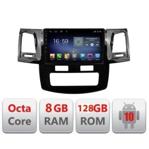 Navigatie Toyota Hilux 2008-2014 F-143 Octa Core cu Android Radio Bluetooth Internet GPS WIFI DSP 8+128GB 4G KIT-143+EDT-E609