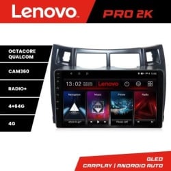 Navigatie Toyota Yaris 2008-2011 Lenovo Kit-YARIS08 8 core QLED 2K 4+64 360 Android Waze USB Navigatie Internet Youtube Radio Lenovo KIT-YARIS08+PRO-2K-9-4+64