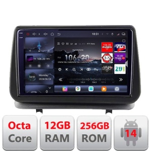 NavigatieRenault Clio 3 2005-2013 Edotec Kit-Clio3 8 core QLED 2K 12+256GB 360 Android Waze USB Navigatie Internet Youtube Radio kit-clio3+EDT-E809-2K