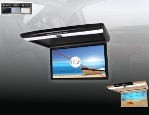 PLAFONIERA AUTO CU MONITOR LED 17,3'' REZOLUTIE FULL HD 1080P USB SD HDMI PLAYER INTRARE AUDIO/ VIDEO AUX ! MONTAJ CALIFICAT IN TOATA TARA ! - Img 2