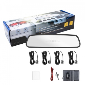 Senzori parcare PNI Escort P03 B cu afisaj in oglinda, cu 4 receptori ultrasonici, culoare neagra, 25 mm, 12V