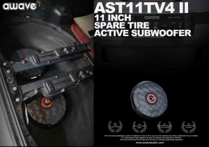Subwoofer Auto Activ Awave AST 11 TV4 Pentru Roată De Rezervă 11 inchi (280 mm) Putere 250W RMS