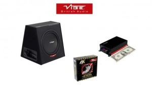 Subwoofer Vibe BlackairC12-V2: subwoofer auto pasiv compact incinta inchisa cu radiator pasiv diametru woofer: 30 cm putere RMS: 500 W Amplificator Vibe Power Box 400.1M-V7: amplificator auto ultra compact monobloc, clasa D