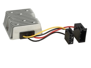 Convertor de tensiune 24V la 12V, convertor descendent 10A pentru instalare player auto pe camion, autocar, utilaj, barcă (24 V -> 12 V) ACV 30.3520-06-0