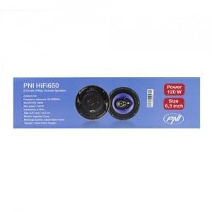 Difuzoare auto coaxiale PNI HiFi650, 120W, 16.5 cm, 3 cai, grila inclusa set 2 boxe